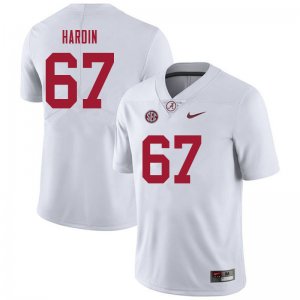 NCAA Men's Alabama Crimson Tide #67 Donovan Hardin Stitched College 2021 Nike Authentic White Football Jersey YC17U67MV